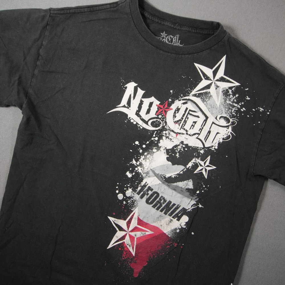 Y2K Distressed No Cal Skate Emo Street  Short Sleeve Men T-Shirt M